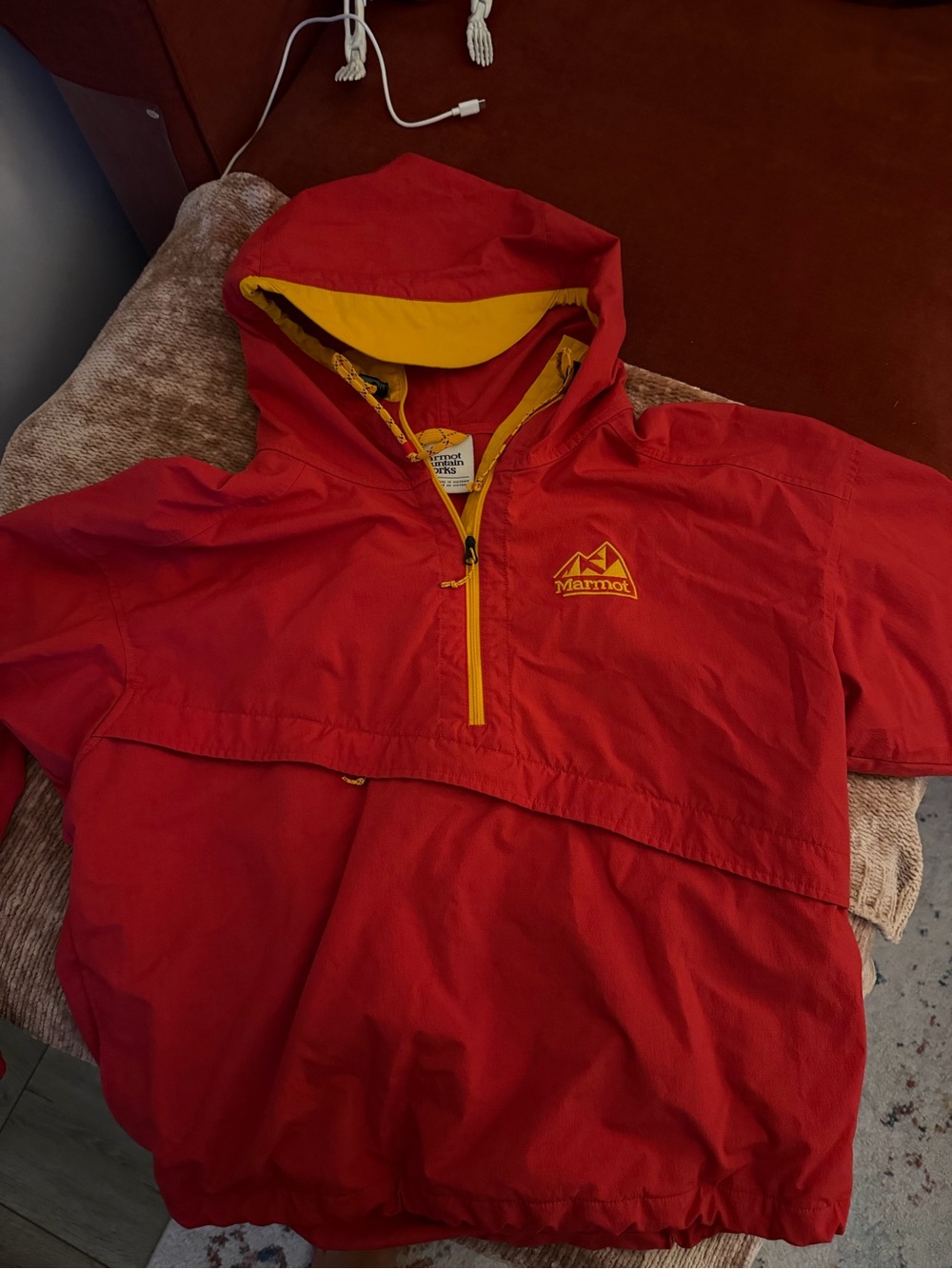 Marmot Women's Red Hooded Windbreaker Jacket